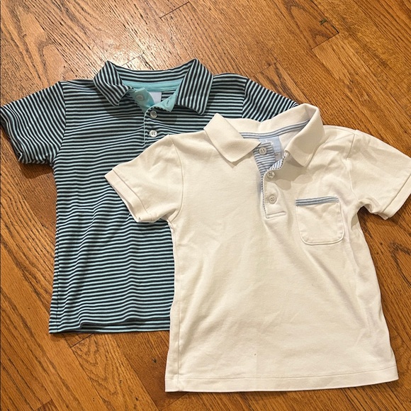 bella bliss Navy Striped and White Polo Shirts - Picture 1 of 4
